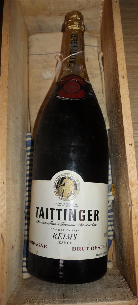 A bottle of Tattinger Jeroboam